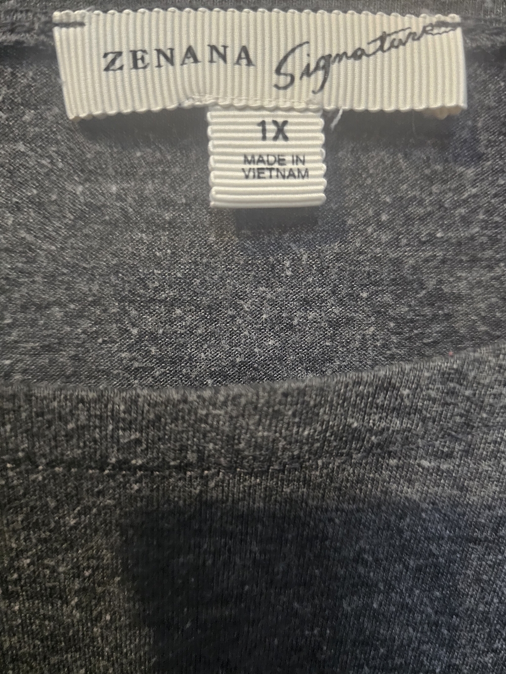 ZENANA Signature Charcoal Gray Short Sleeve Scoop Neck Top - Picture 3 of 3